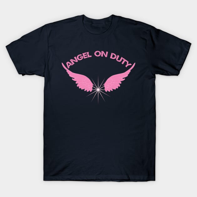 Pink Angel on Duty T-Shirt by emma17